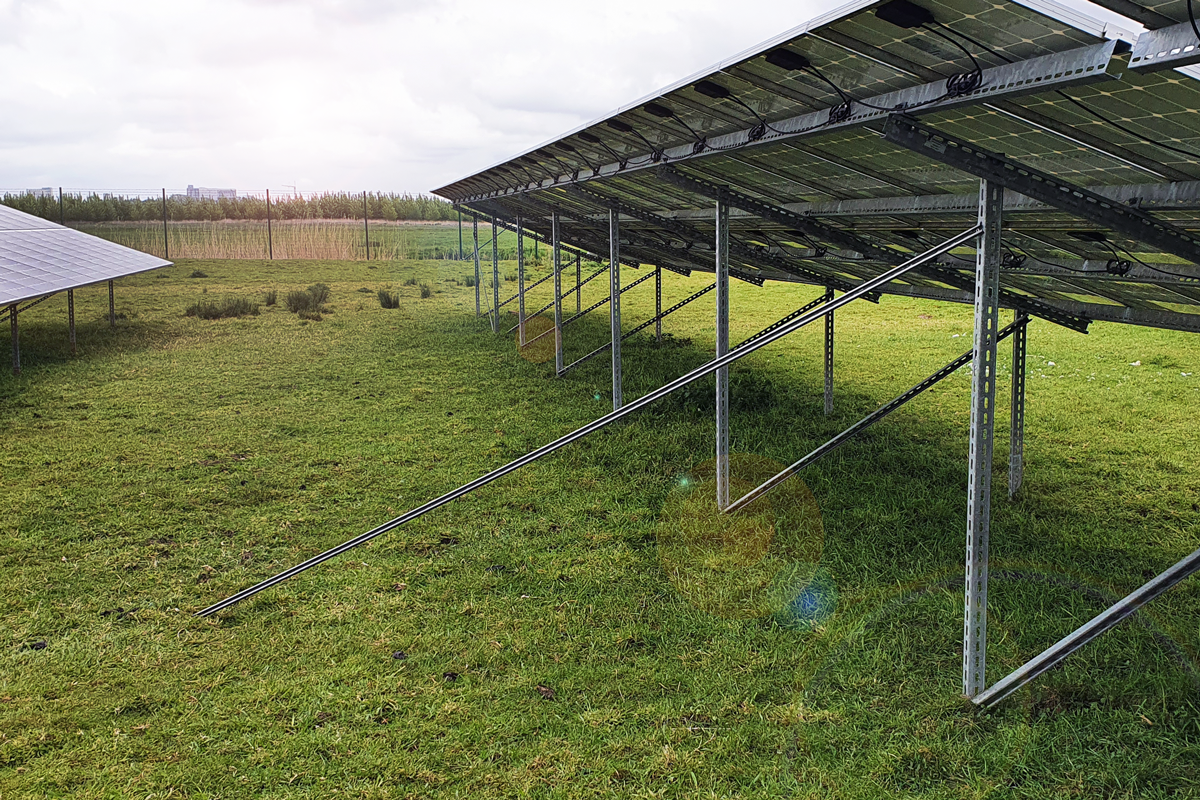 Solarpark nach Grünschnitt von Iqony Solar Energy Solutions