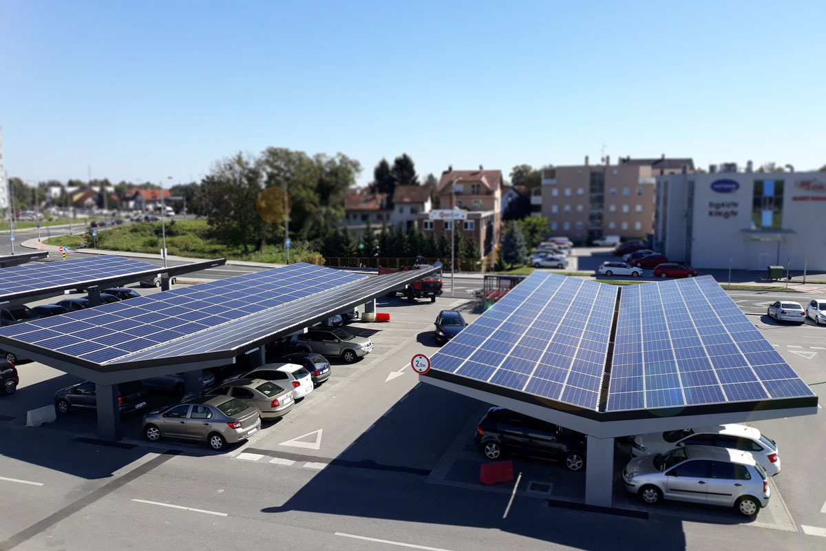 PV-Carport Zagreb Kroatien Iqony Solar Energy Solutions