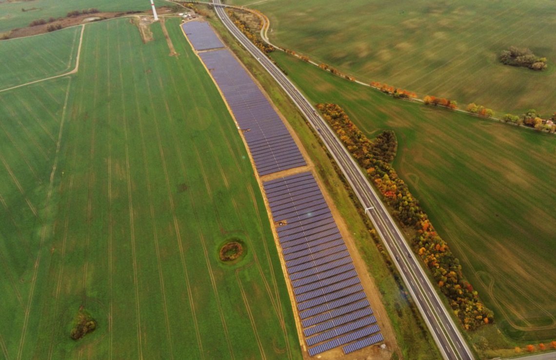 Solarpark Falkenwalde (Deutschland) mit einer Gesamtleistung von 9 MWp