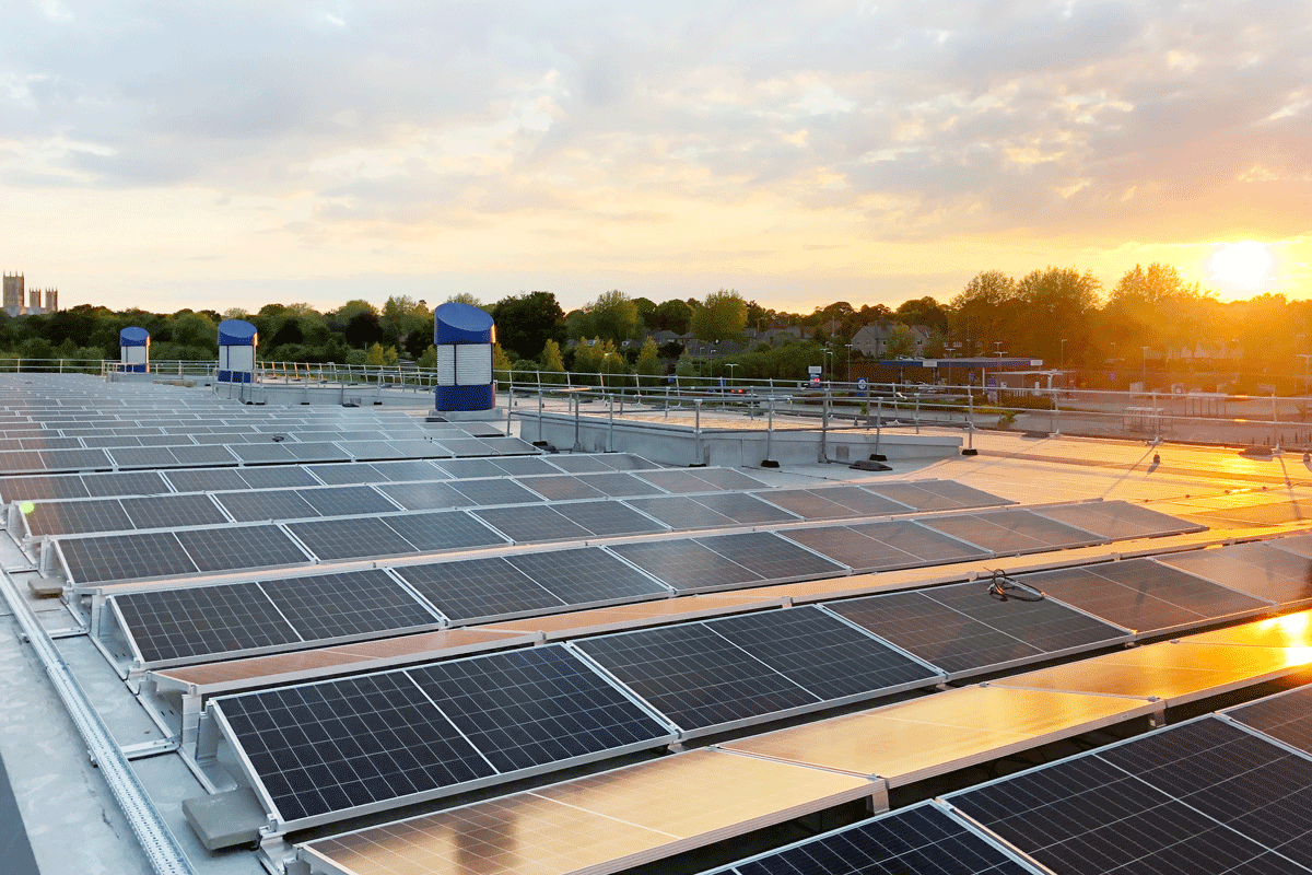 PV rooftop system for Tesco in UK by Iqony Solar Energy Solutions